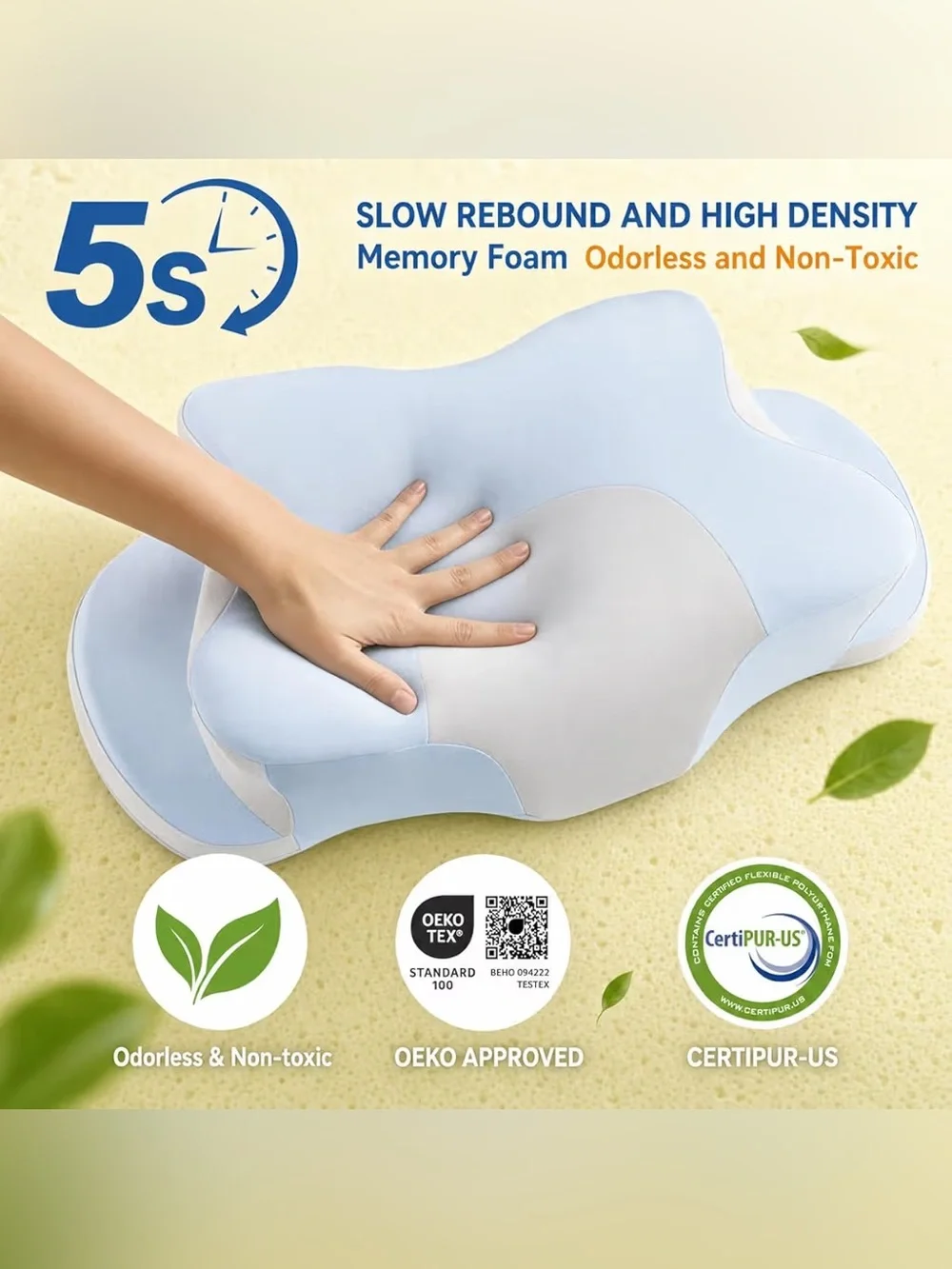 Memory Foam Cervical Pillow, 24.4 * 16.4in,